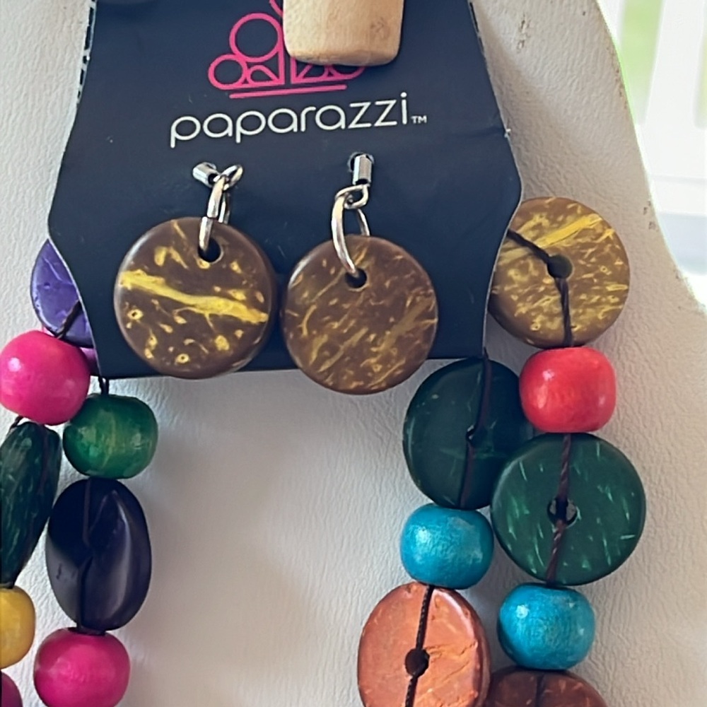 Paparazzi Long Colorful Beaded Necklace w earrings NIP 3/15 - Picture 4 of 16